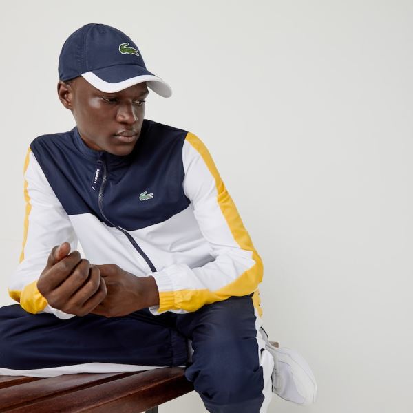 Lacoste SPORT Contrast Border Lightweight Cap Pánské - Čepice Tmavě Blankyt Blankyt / Bílé | CZ-C3H5